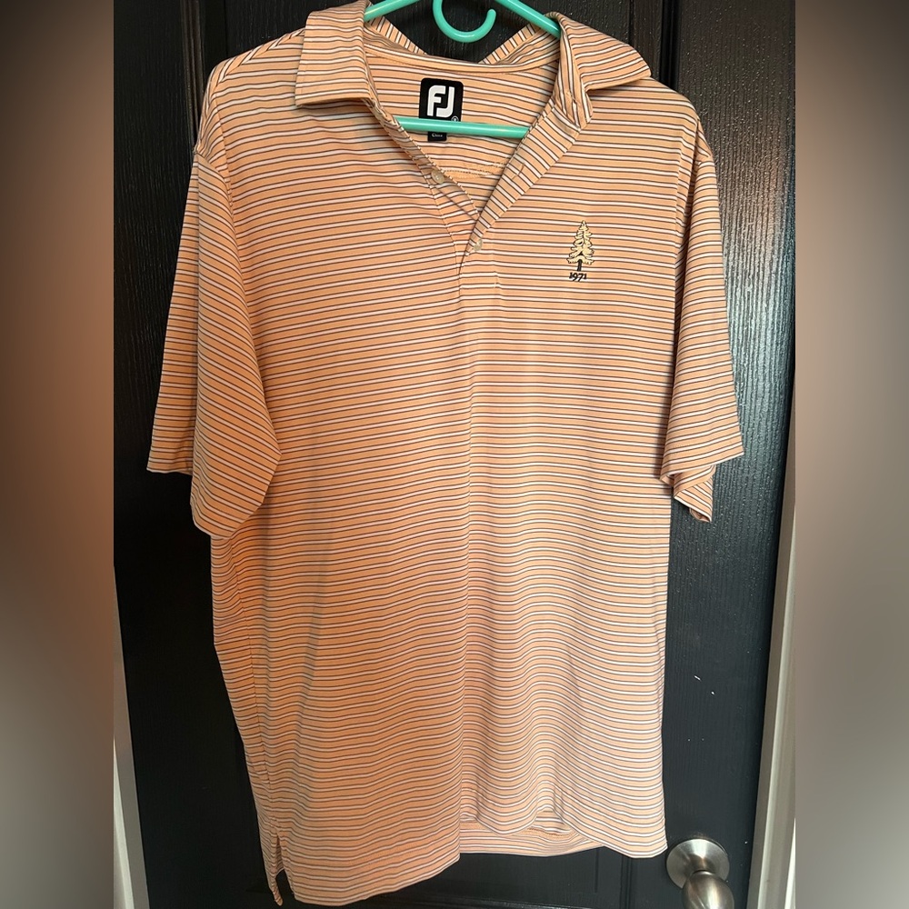 FootJoy Orange and White Striped Polo Shirt